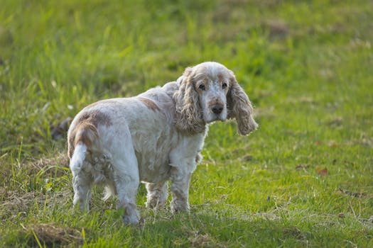 spaniel hunting in the field