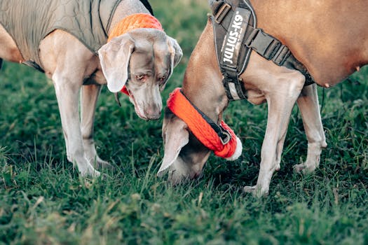 veteran training dogs in the field