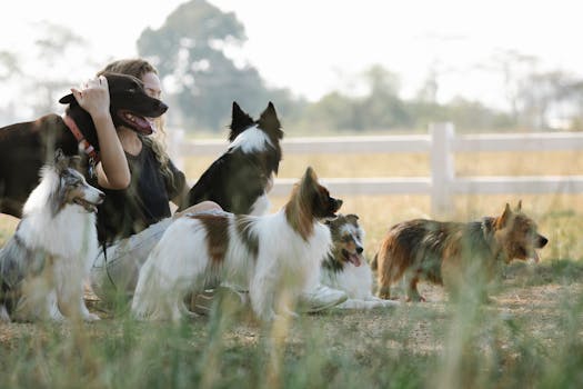 dog with e-collar in the field