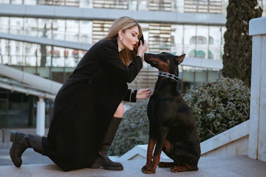 dog practicing obedience commands