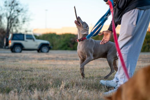 training session with a hunting dog