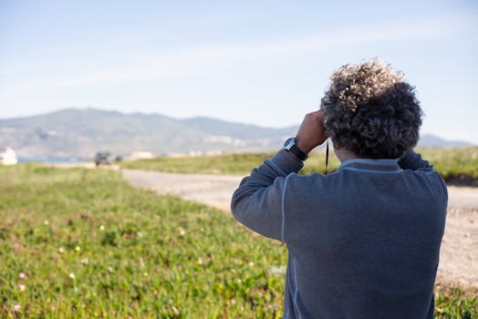 birdwatching with binoculars